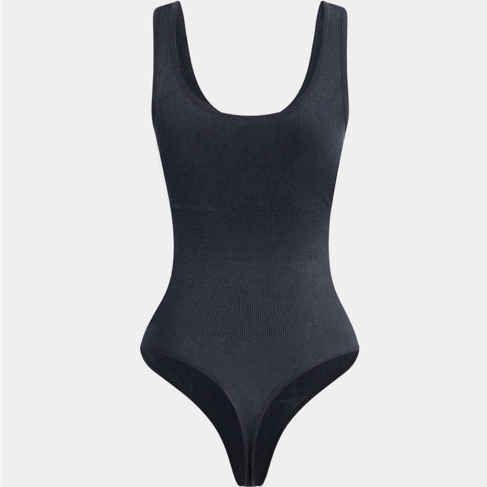 Micas Black Ribbed Bodysuit - SEE MEASUREMENTS - Picture 2 of 11